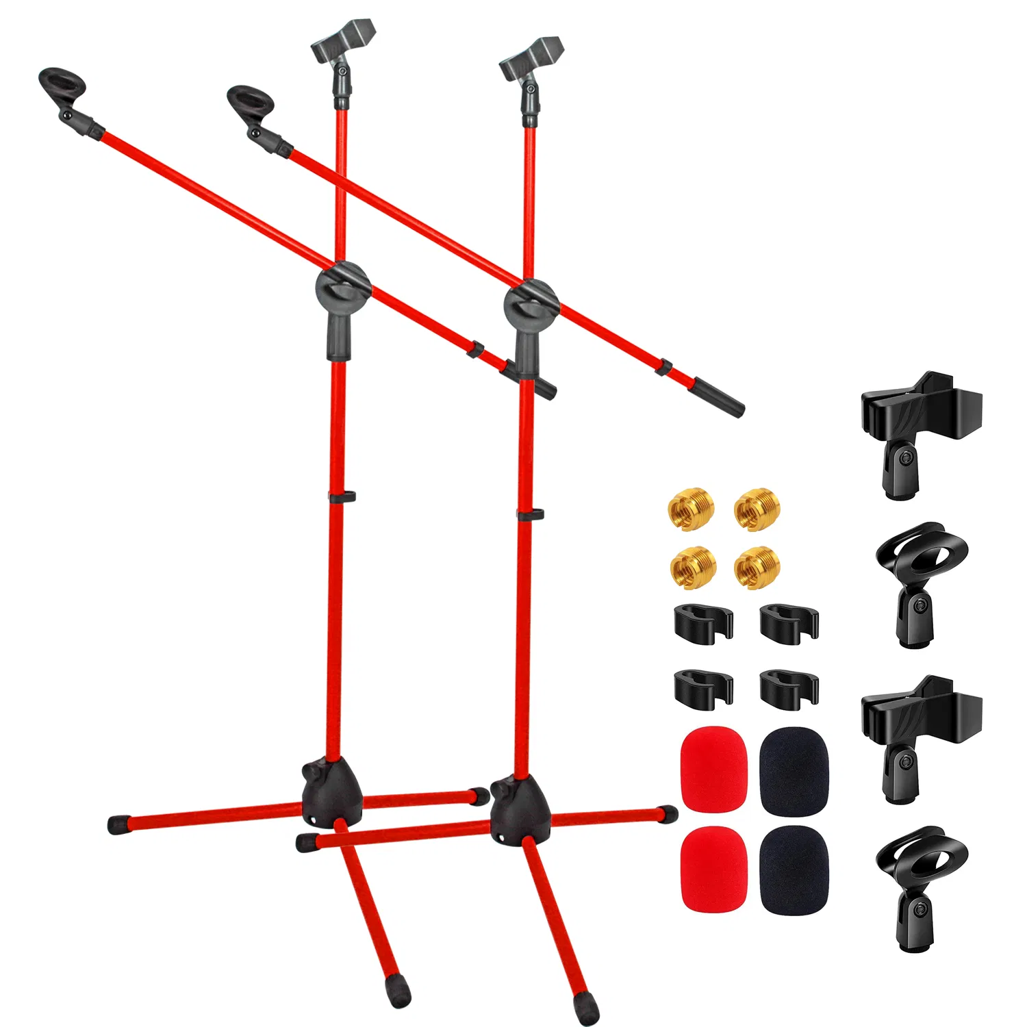 5 Core 2Pcs Mic Stand Floor Height Adjustable Tripod Microphone Stands w Extending…