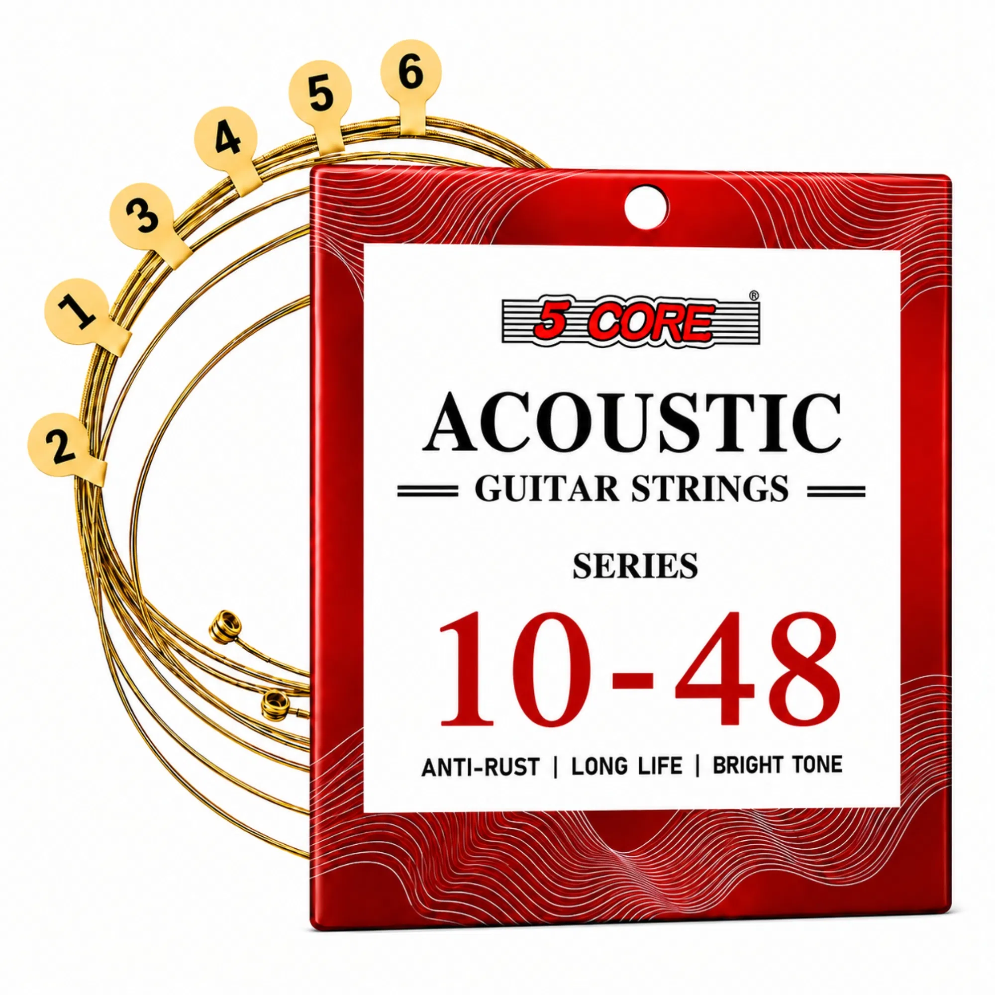 5 Core Guitar Strings 4/5/6 String Set for Acoustic Electric Bass Ukulele