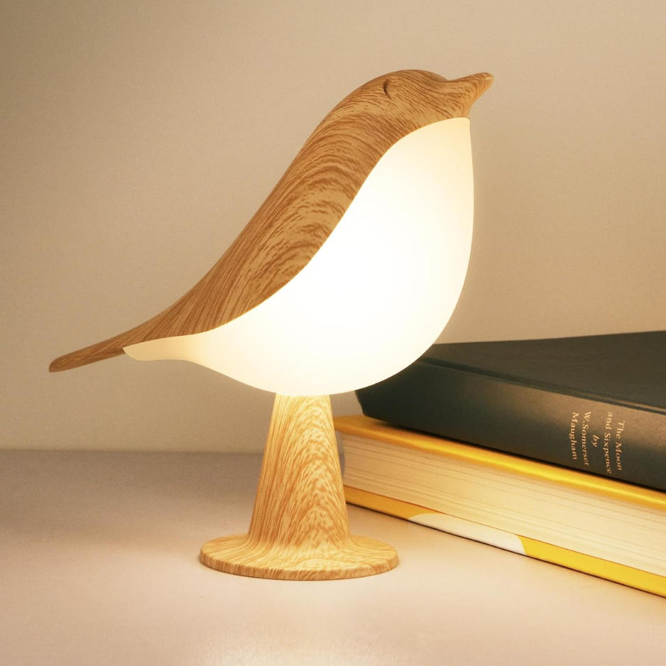 Deogos Small Desk Lamp, Cute Bird Light Cordless Lamp With 3 Color Temperature And Touch…