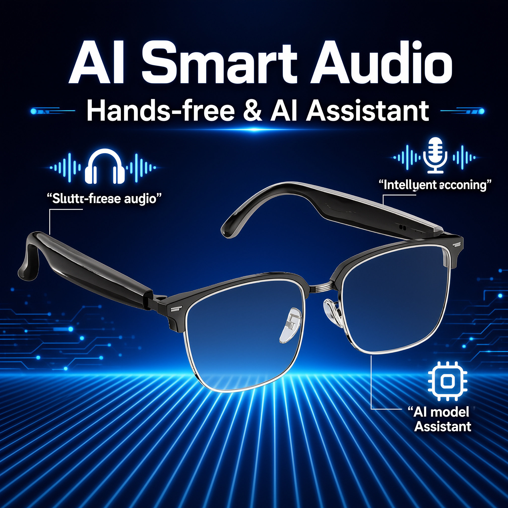 AI Smart Bluetooth Translation Sunglasses Polarized UV Protection Smart Glasses Hands…