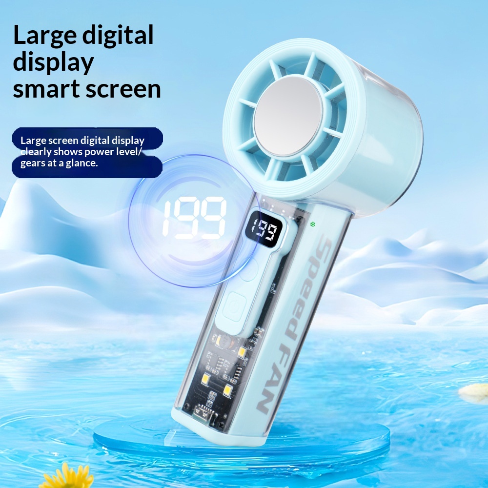 High-Speed Handheld Mini Fan With Digital Display Ice-Cooling Portable For Outdoor And…