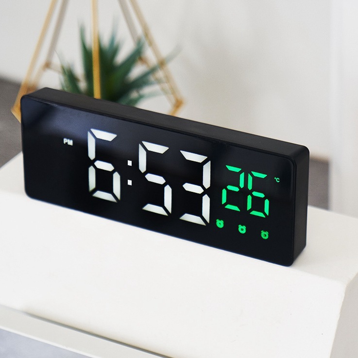 Creative Mirror Clock, Silent LED Electronic Clock, Three Sets Of Student Alarm Clocks…