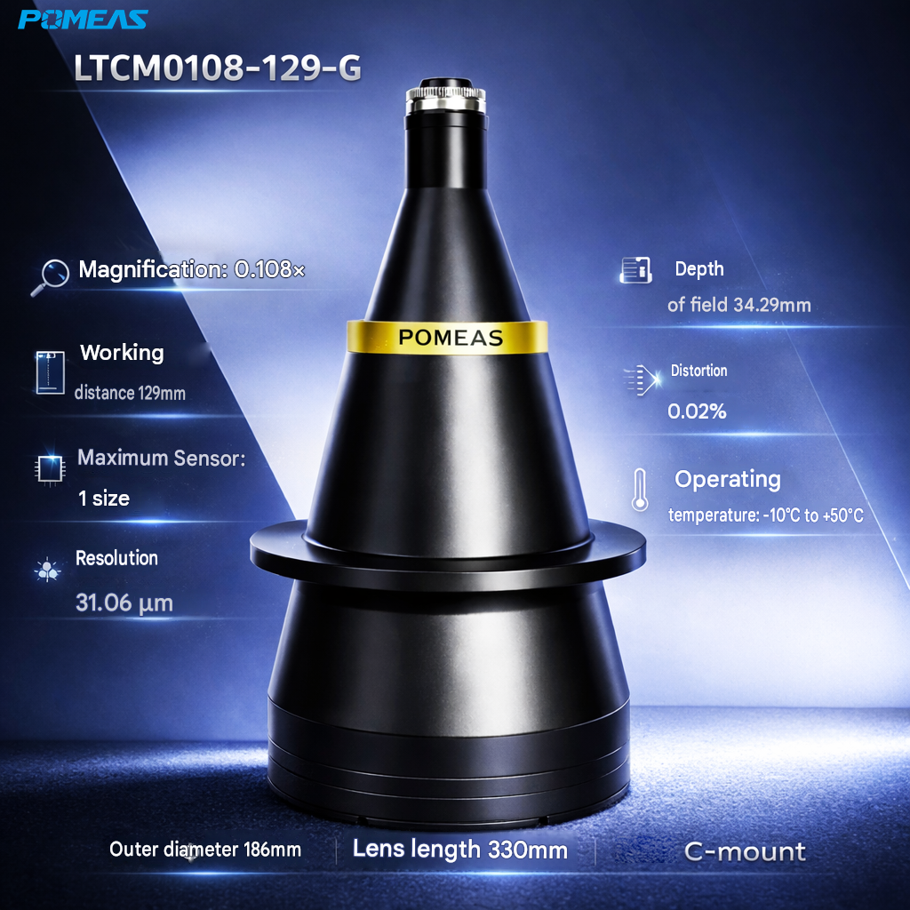 0.108X Telecentric Lens C-mount 129 Working Distance 1.1inch Inch Industrial Lens Model…