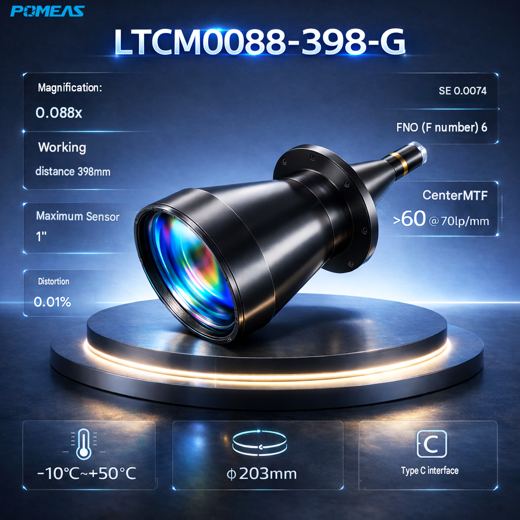 0.088X Industrial Telecentric Lens 203mm Distance 1.1 Inch Measurement Model…