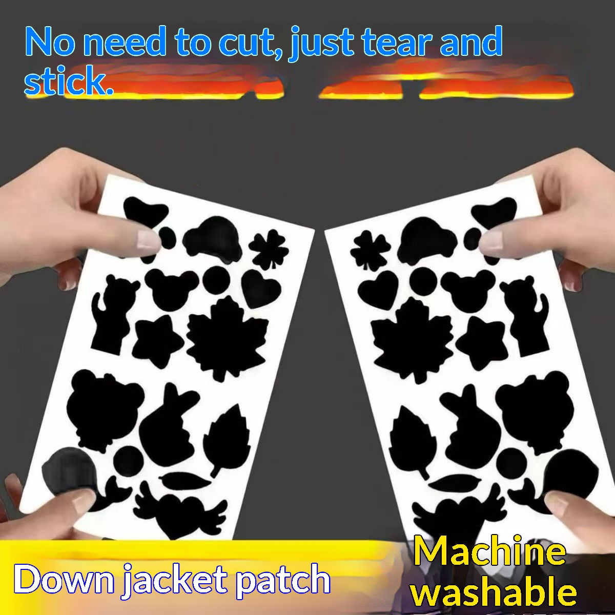 Self-adhesive Washable Black Patch For Down Jackets