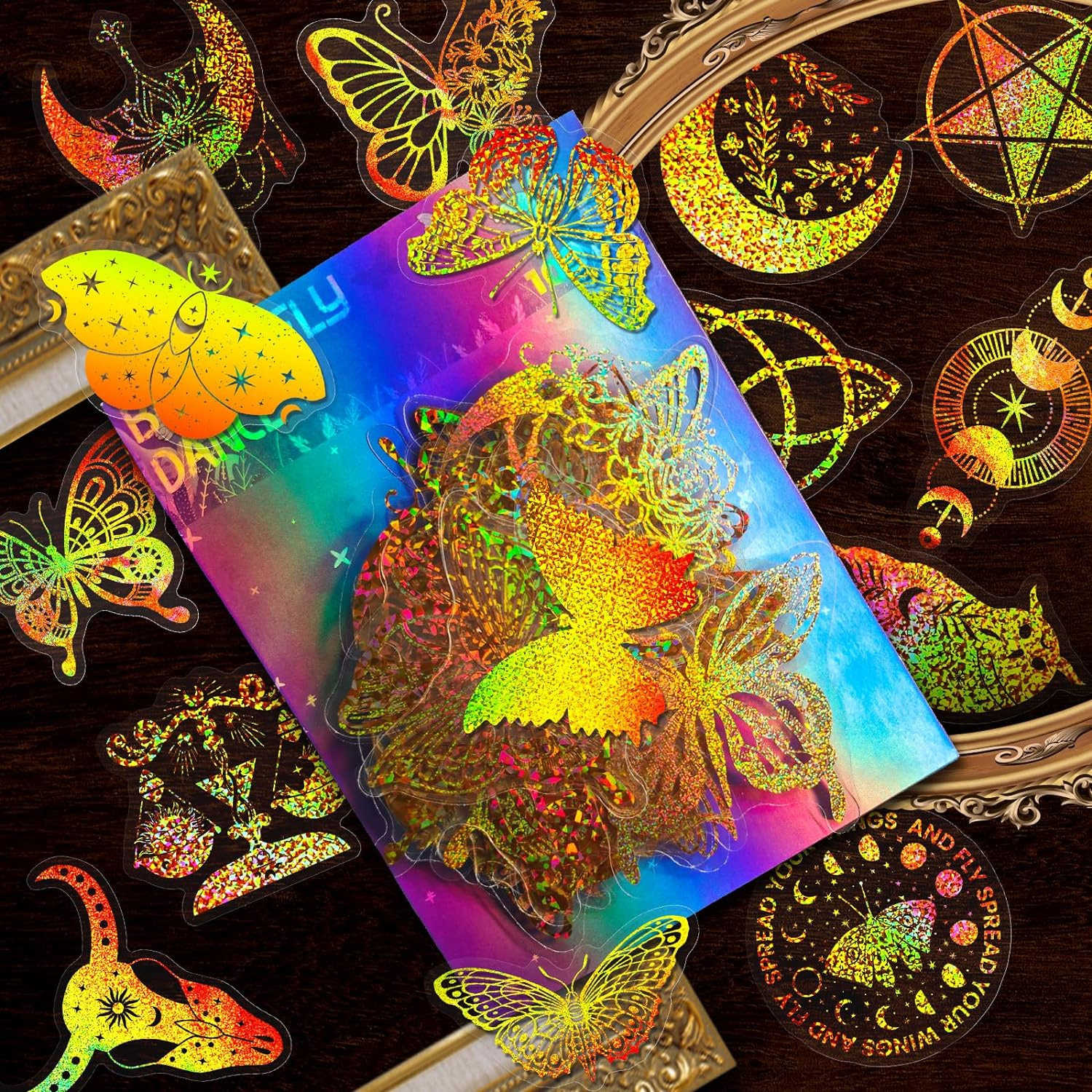 Transparent Butterfly Laser Stickers Creative Retro