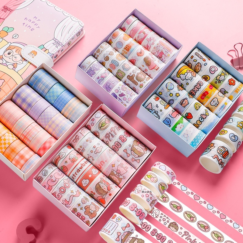 Cute Cartoon Journal Stickers And Paper Adhesive Tape Film Female