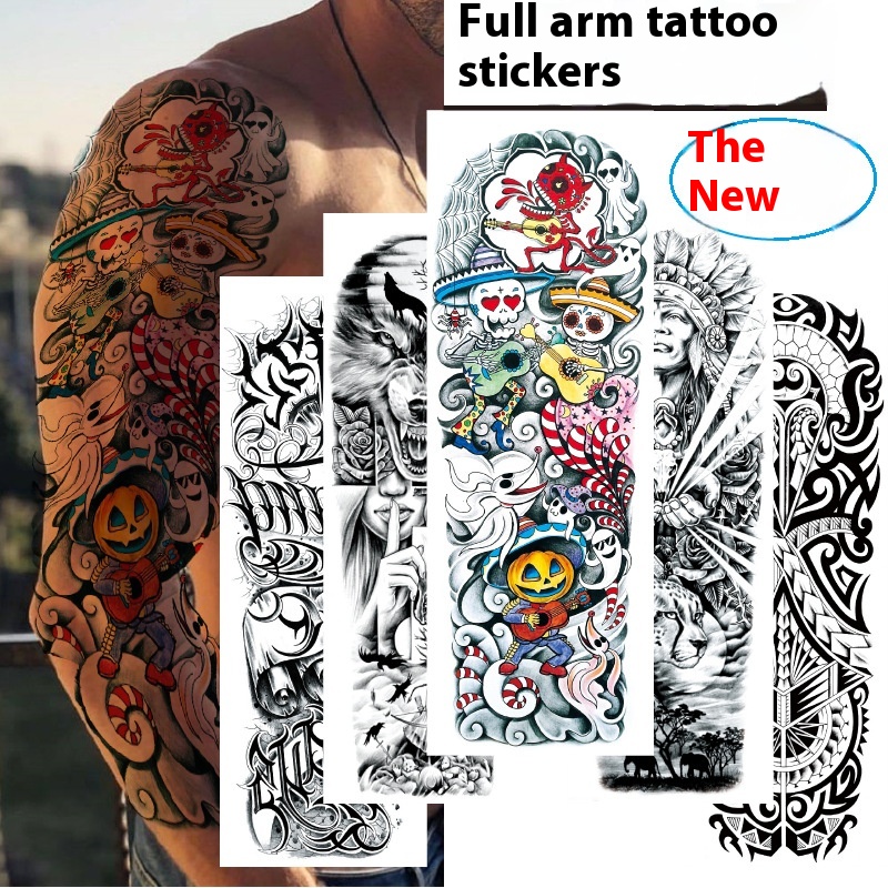 Waterproof Water Transfer Printing Tattoo Full Arm Tattoo Sticker