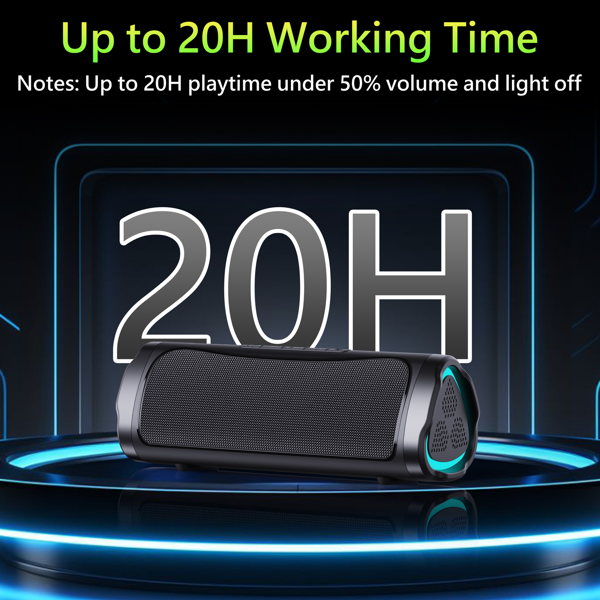 Outdoor Portable Waterproof Speaker With Light