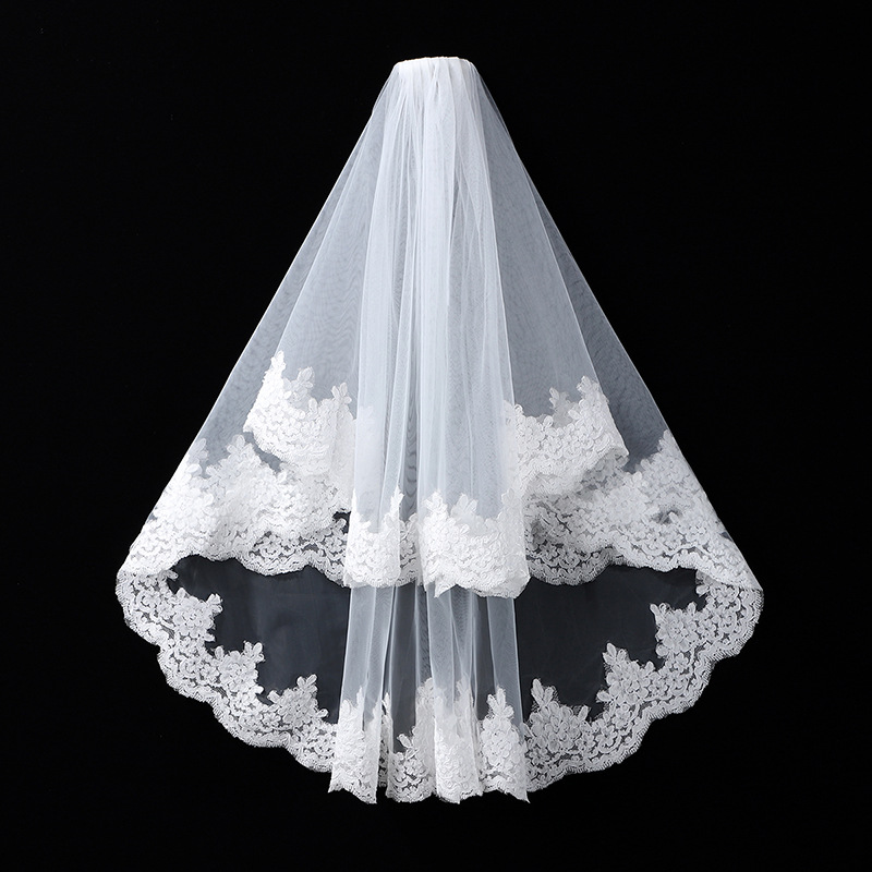 Retro French Double Layer Veil Bride