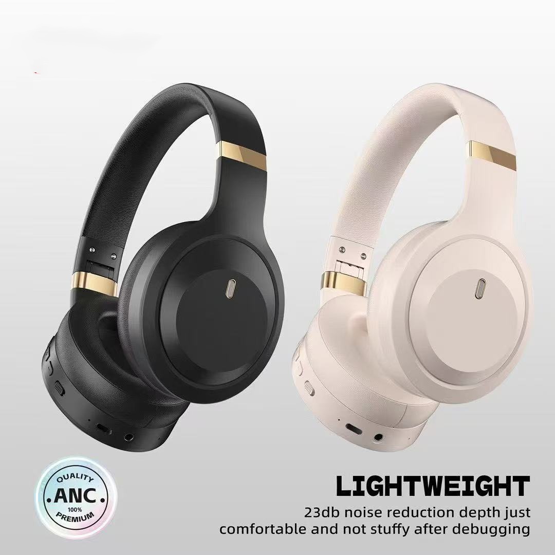 Head-mounted Bluetooth Wireless Headphones With ANC Active Noise Cancellation