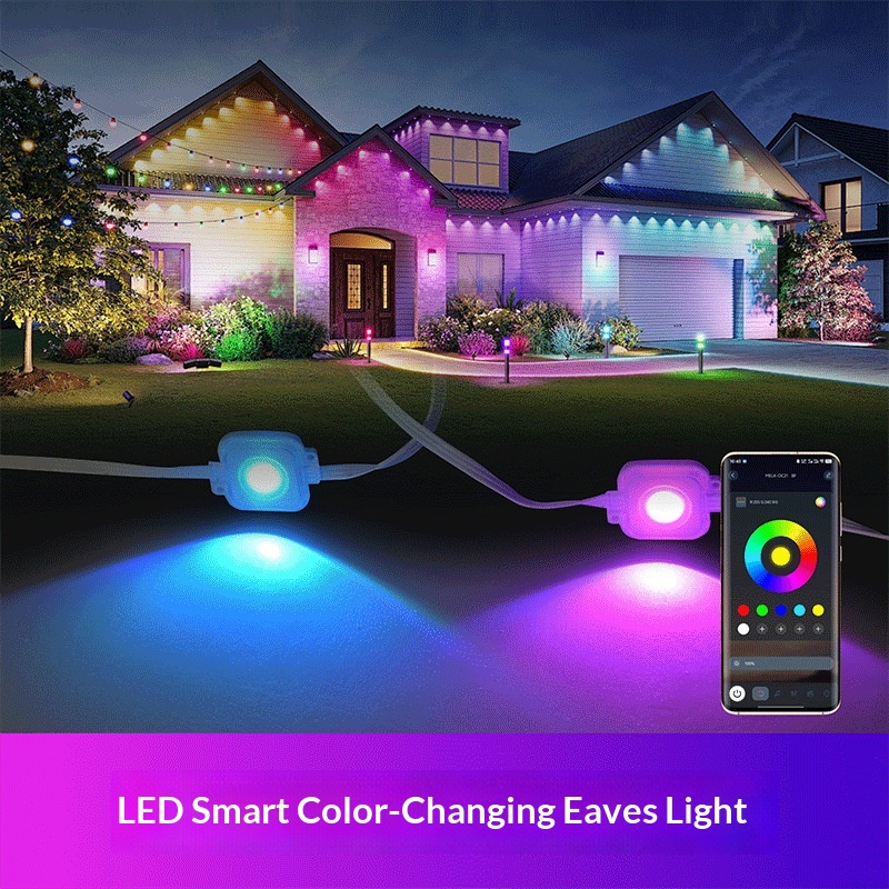 Colorful Atmosphere Led Small Light RGB Garden Lamp Smart Eaves Yard Light