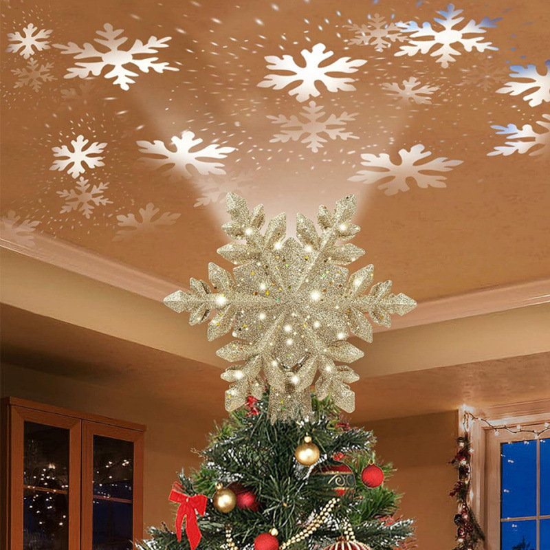LED Decorative Christmas Tree Top Projection Light