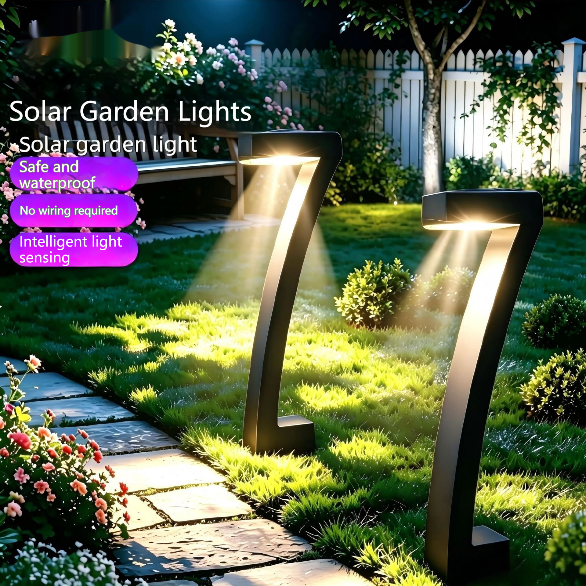 Square Waterproof Solar Lawn Light Outdoor Garden Landscape