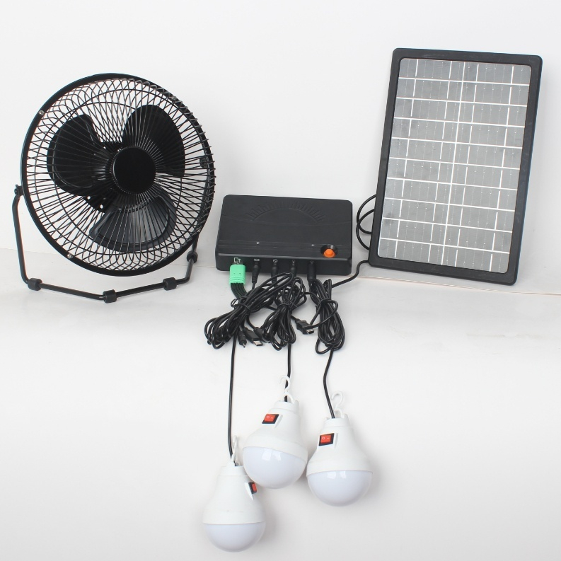 Solar Lighting Desktop Fan Light Bulbs Power Storage Device
