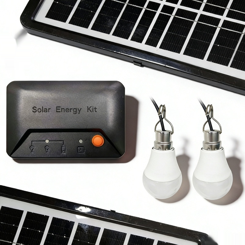 Solar Lighting 2 Lamps Power Storage Device