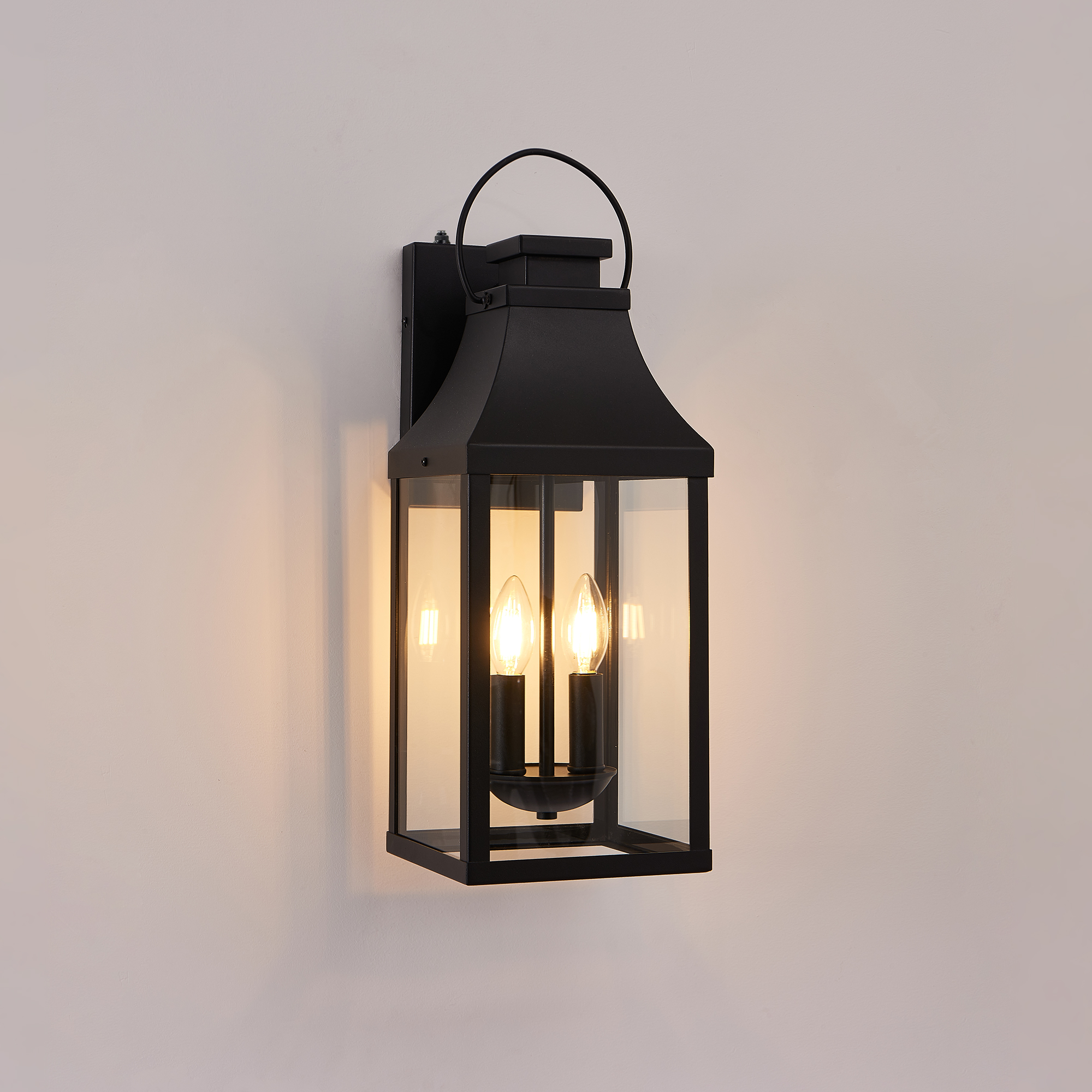 20'' Dusk to Dawn Outdoor Wall Light, Large Black Outdoor Porch Light Waterproof Patio…