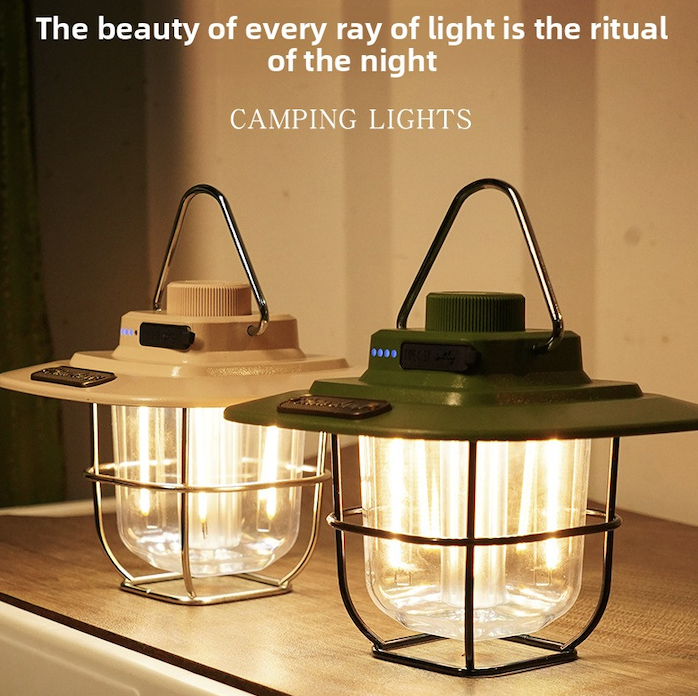 Vintage Outdoor Camping Lantern, Portable Kerosene Lamp Style Light, Smart Rechargeable…