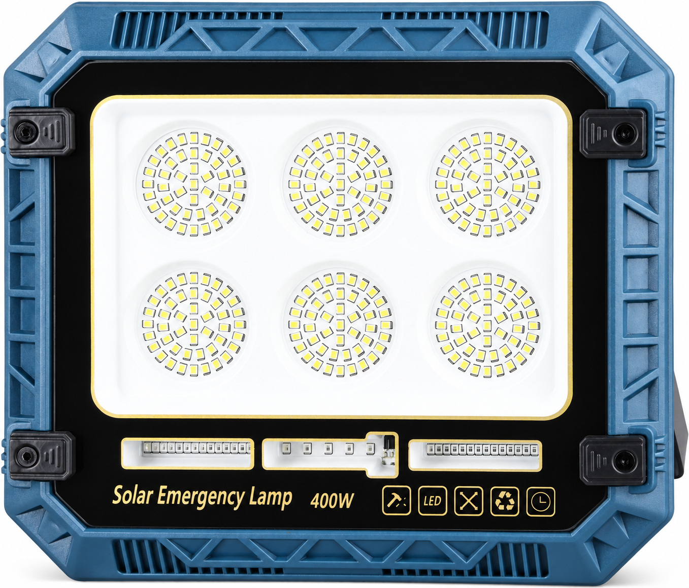 Solar Powered Rechargeable Battery Display 18650 W8115 3 12 5W LED Flood Light Remote…