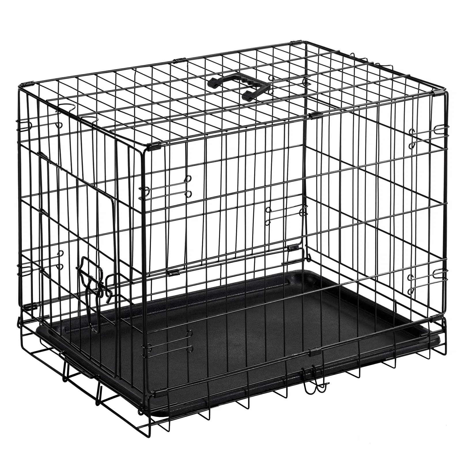 24 inch Single door Dog Cage - durable metal pet kennel, secure lock, collapsible design…