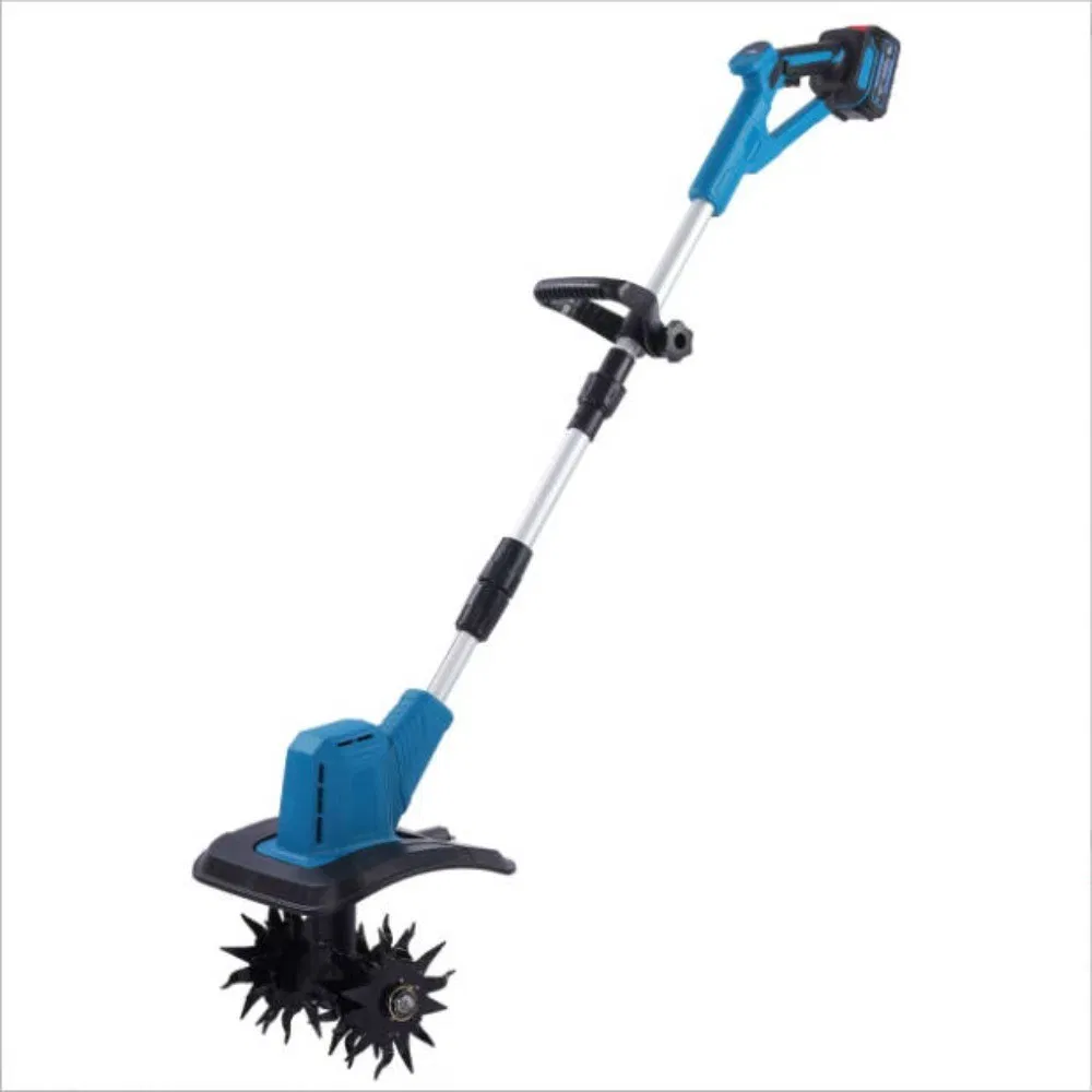 21V Cordless Electric Garden Tiller/Cultivator, Working Width 20cm, Tilling Depth 16cm…
