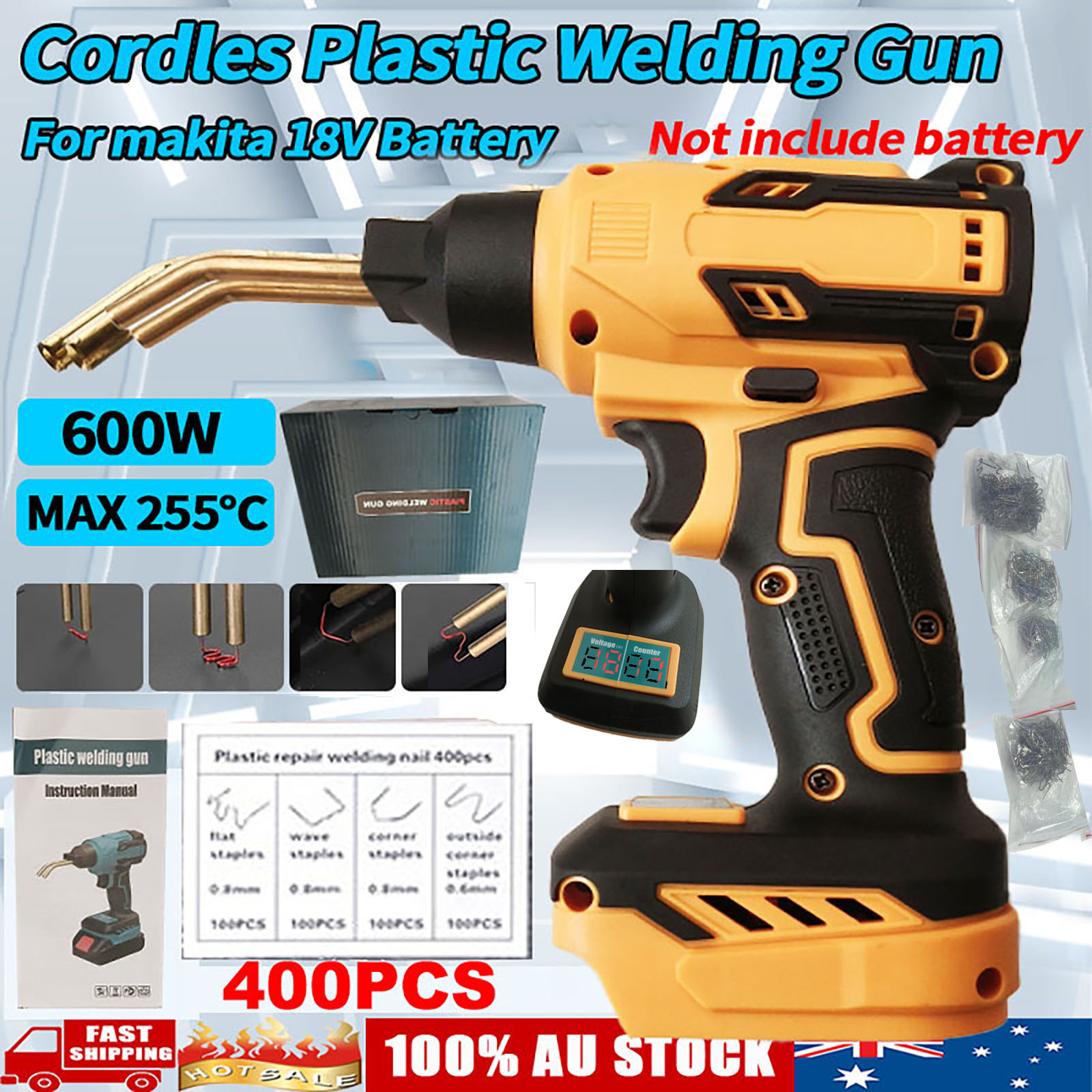 Cordless Plastic Welder Hot Stapler Bumper Welding Tool For 18V Battery Not Included With…