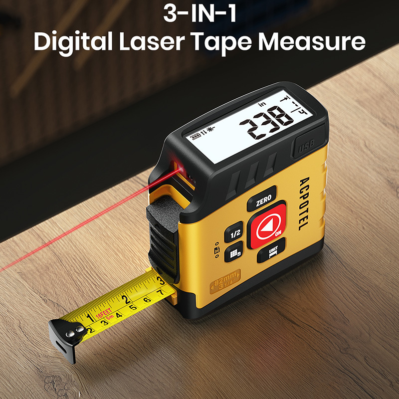 3-in-1 Digital Laser Distance Measurer With Bluetooth Smart Tape Measure