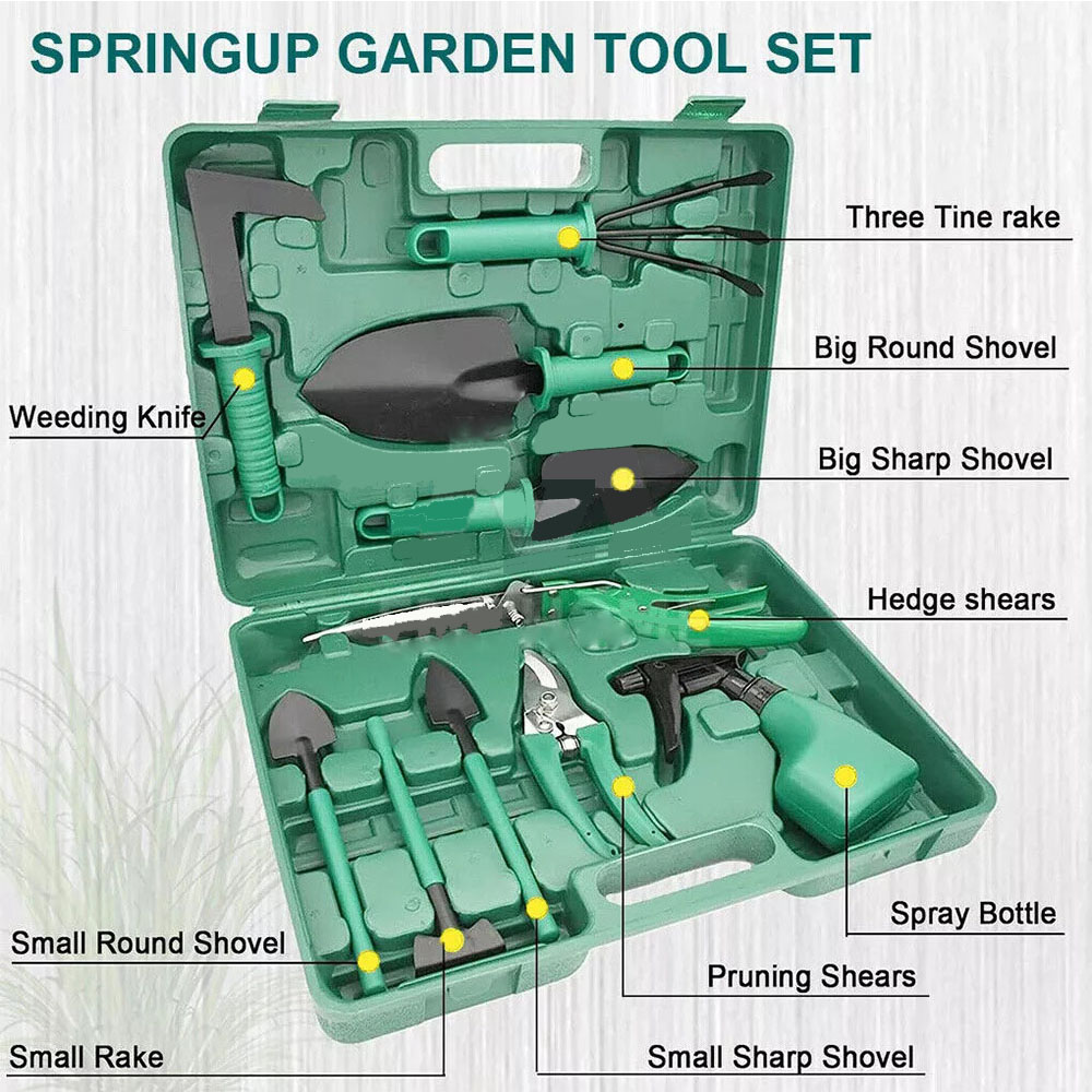 Shovel Harrow Potted Flower Gardening Tools Gift Kit Glove Garden Tool 10Pcs&Set
