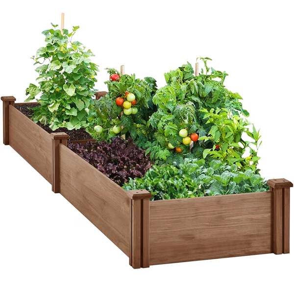 Divisible Planter Box For Home Vegetable Flower, 95inch L X 25inch W X 11inch H, Dark…