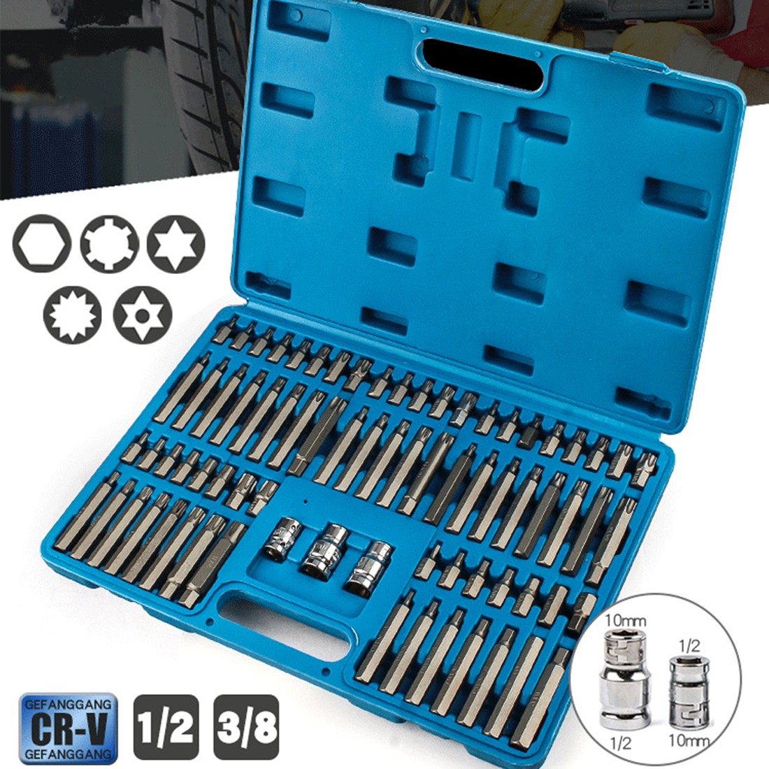 75Pcs Hex Torx Star Spline Ribe Socket BIT Set