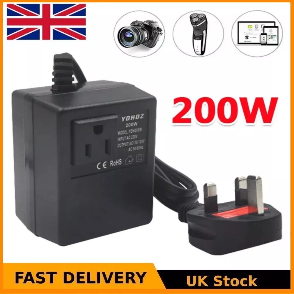 200W Power Voltage Converter Transformer Step-Down 220V 240V To 110V 120V