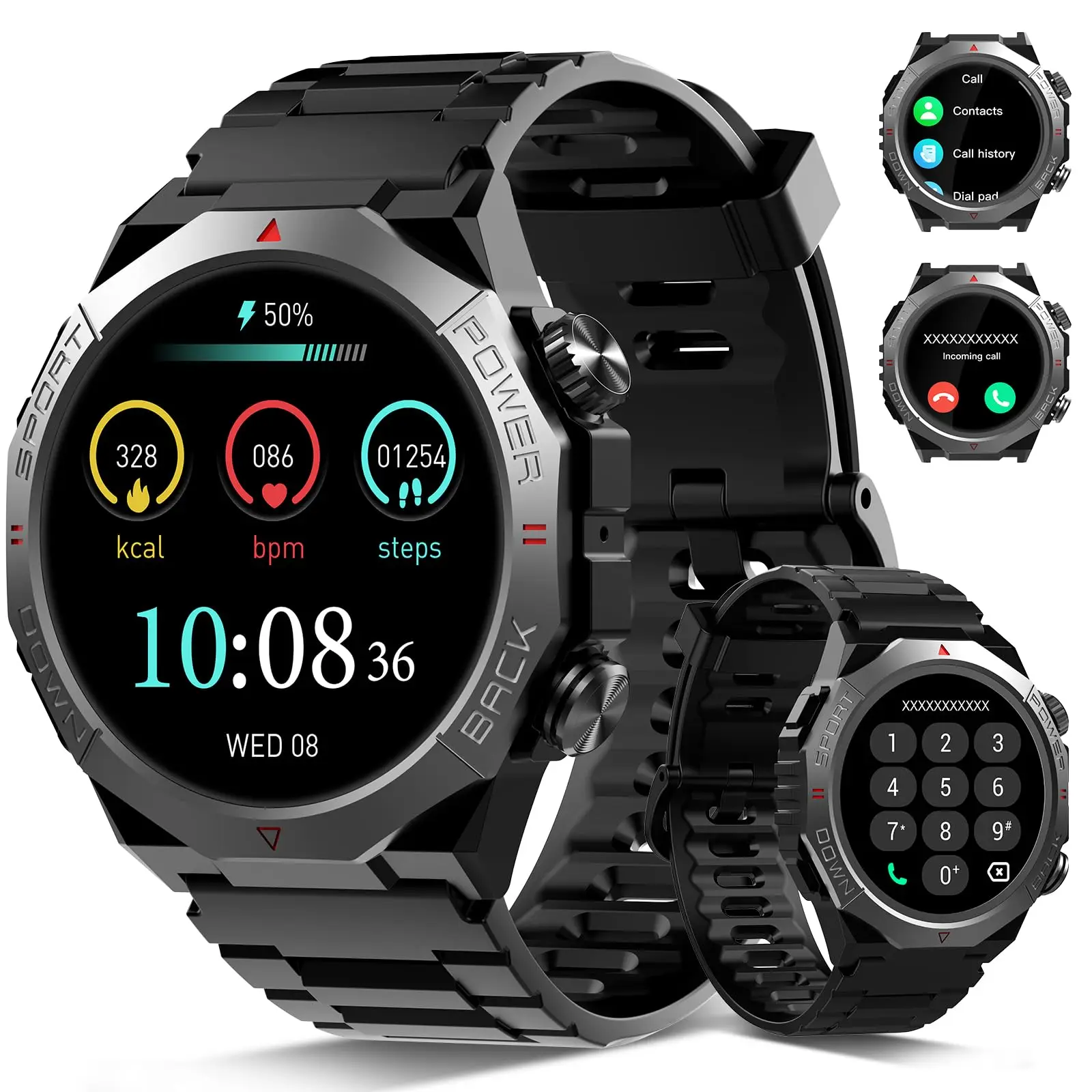 Smart Watch for Men 1.39" HD Touchscreen, IP68 Waterproof Military Smartwatch with 110…