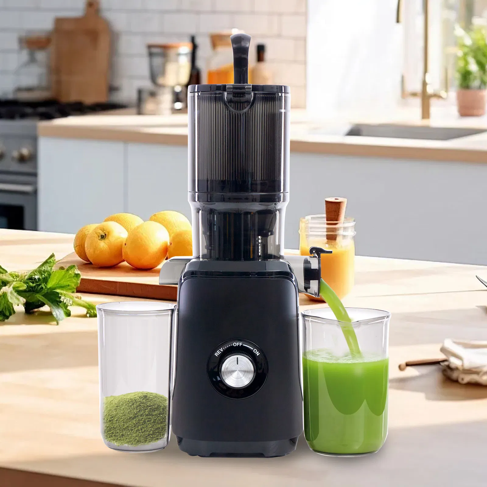 Cold juicer, chewable juicer, wide feeding trough for easy cleaning, suitable for whole…