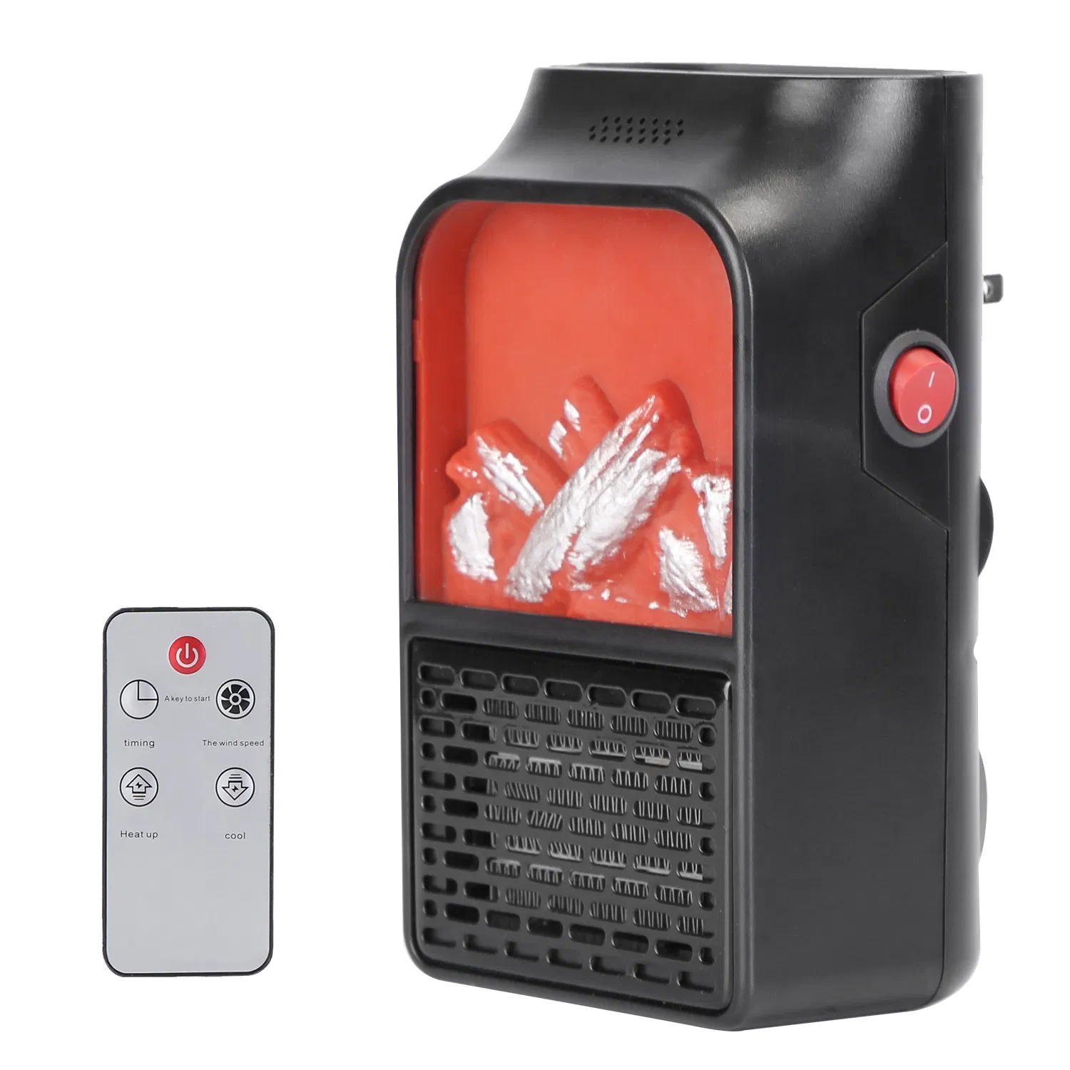 800W Plug-In Space Heater Wall Outlet Heater with 360° Rotatable Plug Adjustable…