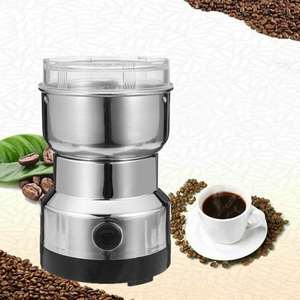 Electric Coffee Grinder With Stainless Steel Blades, 10s Fast Grinding Transparent Lid…