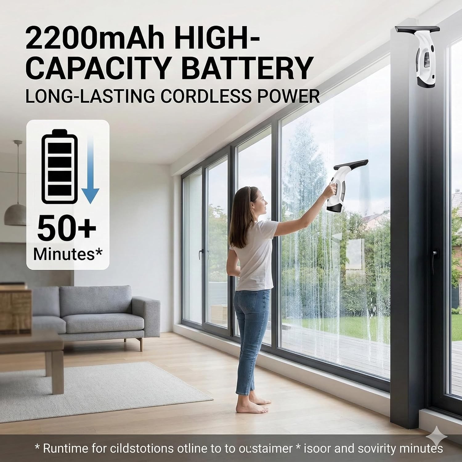 Cordless Window Vac Rechargeable Vacuum Cleaner Compact Electric Window Cleaner