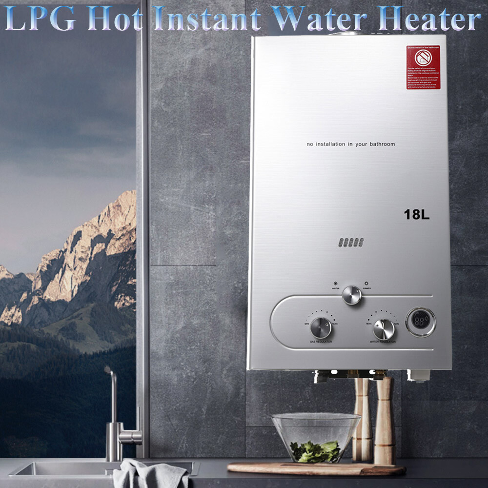 18L Propane Gas Water Heater LPG Tankless Instant Hot Water Heater W Shower Kit