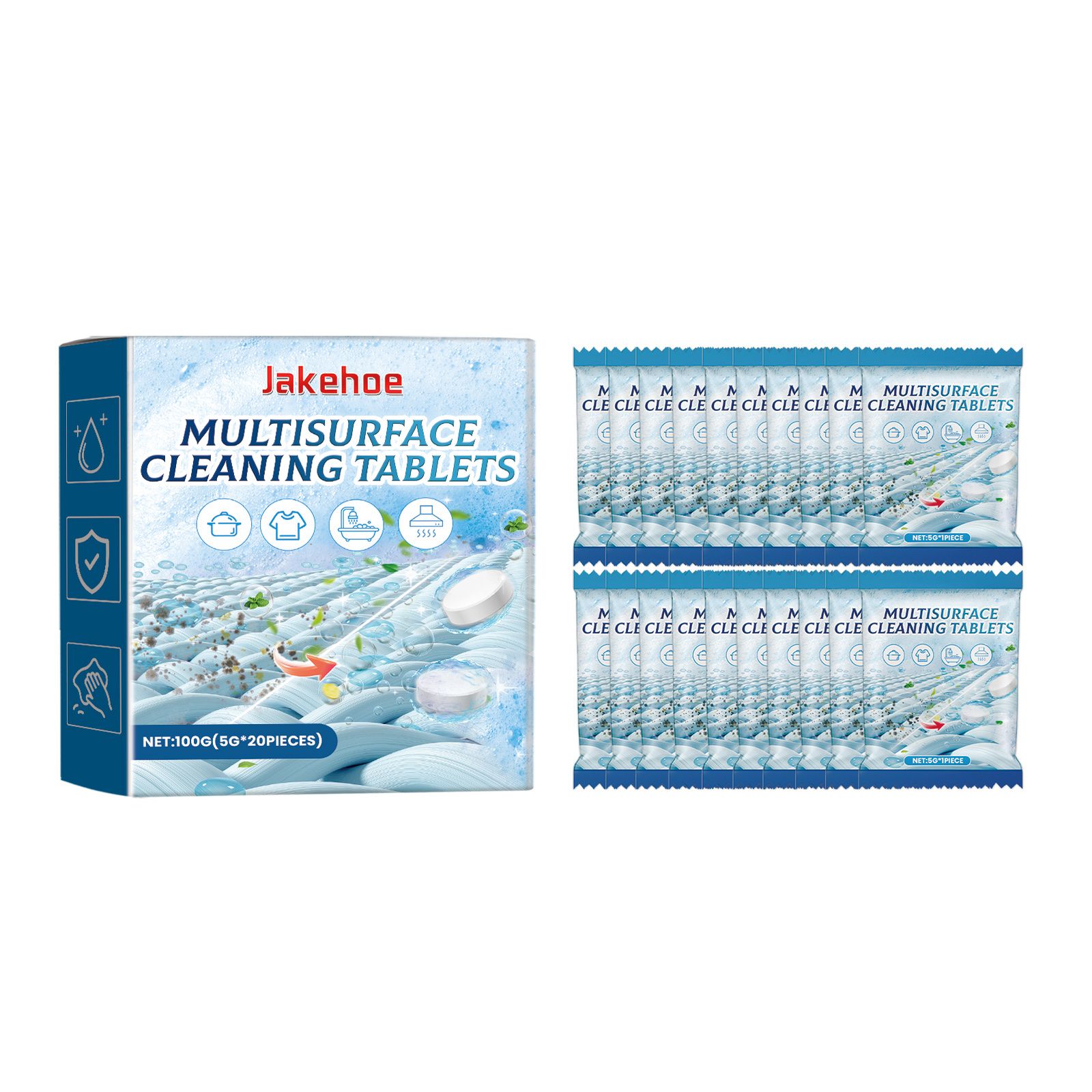 JAKEHOE Multi-Surface Cleaning Tablets, 100 g