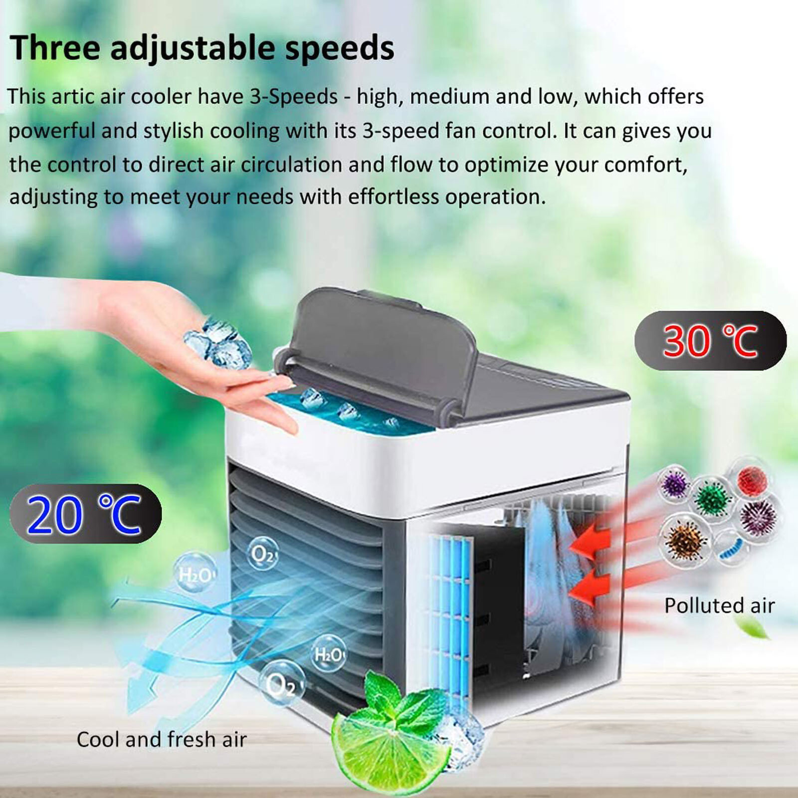 Desktop Air Cooler Fan Air Conditioner Cooling Humidifier USB Fan Night Light