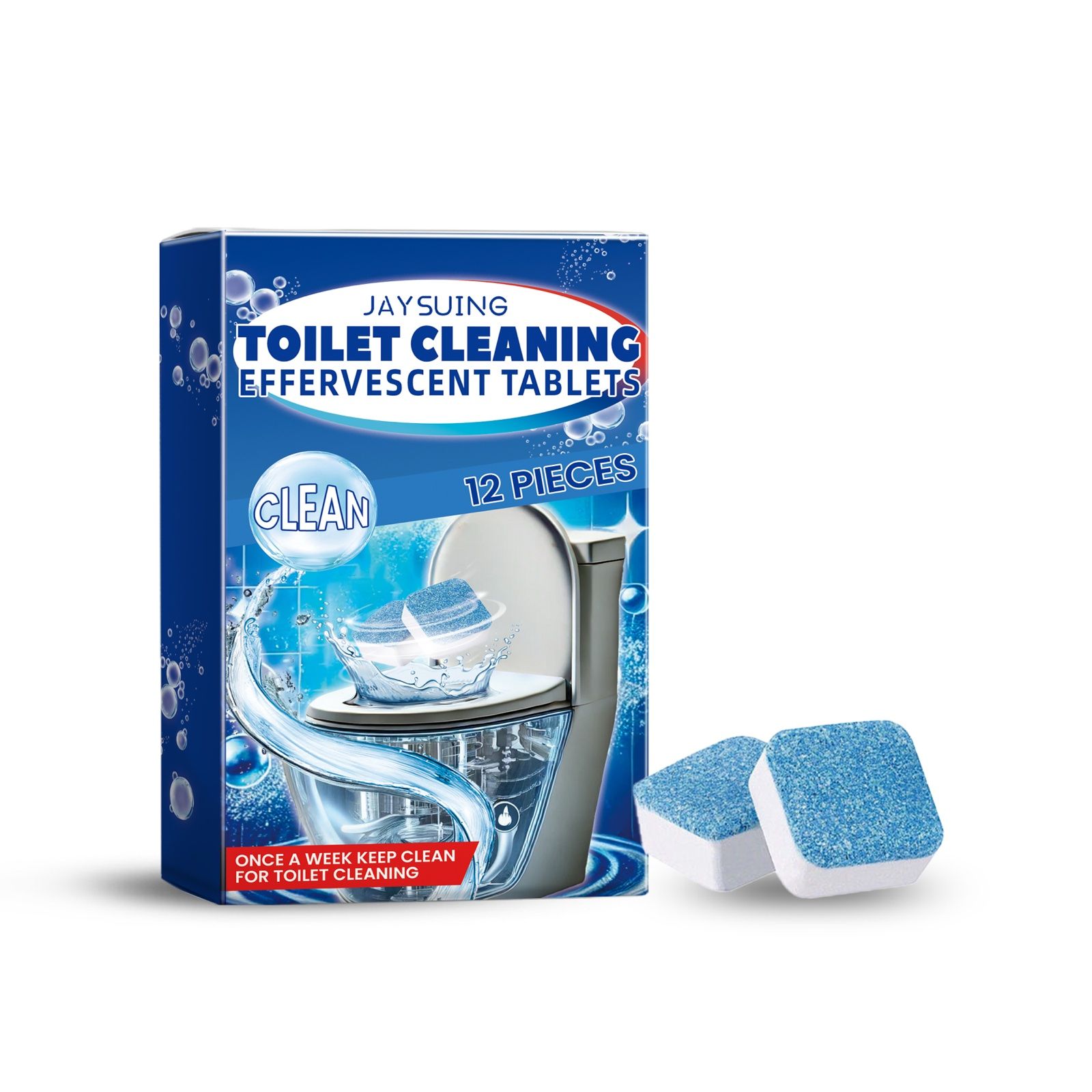 JAYSUING Toilet Bowl Cleaning Tablets, 12 Pieces