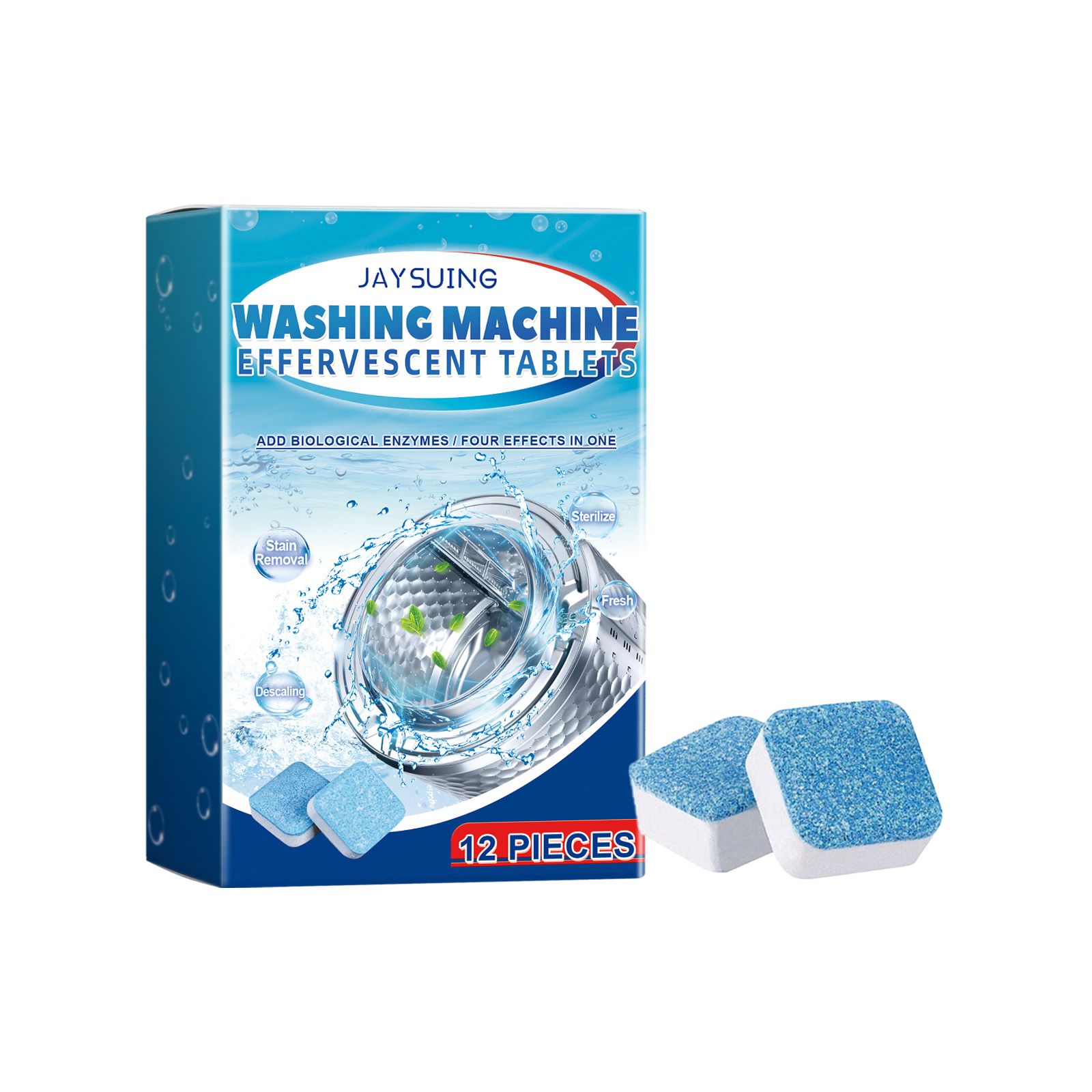JAYSUING Washing Machine Cleaning Tablets, 12 Pieces