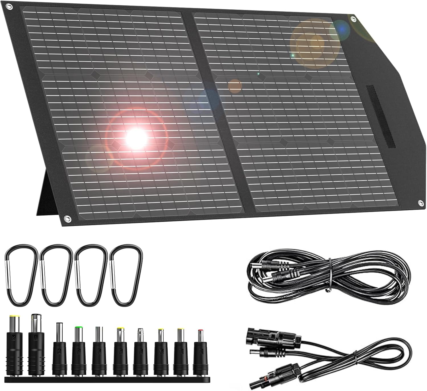 Portable Solar Panel 1 0 Watt Foldable Solar Panel Charger For Power Station, USB DC…