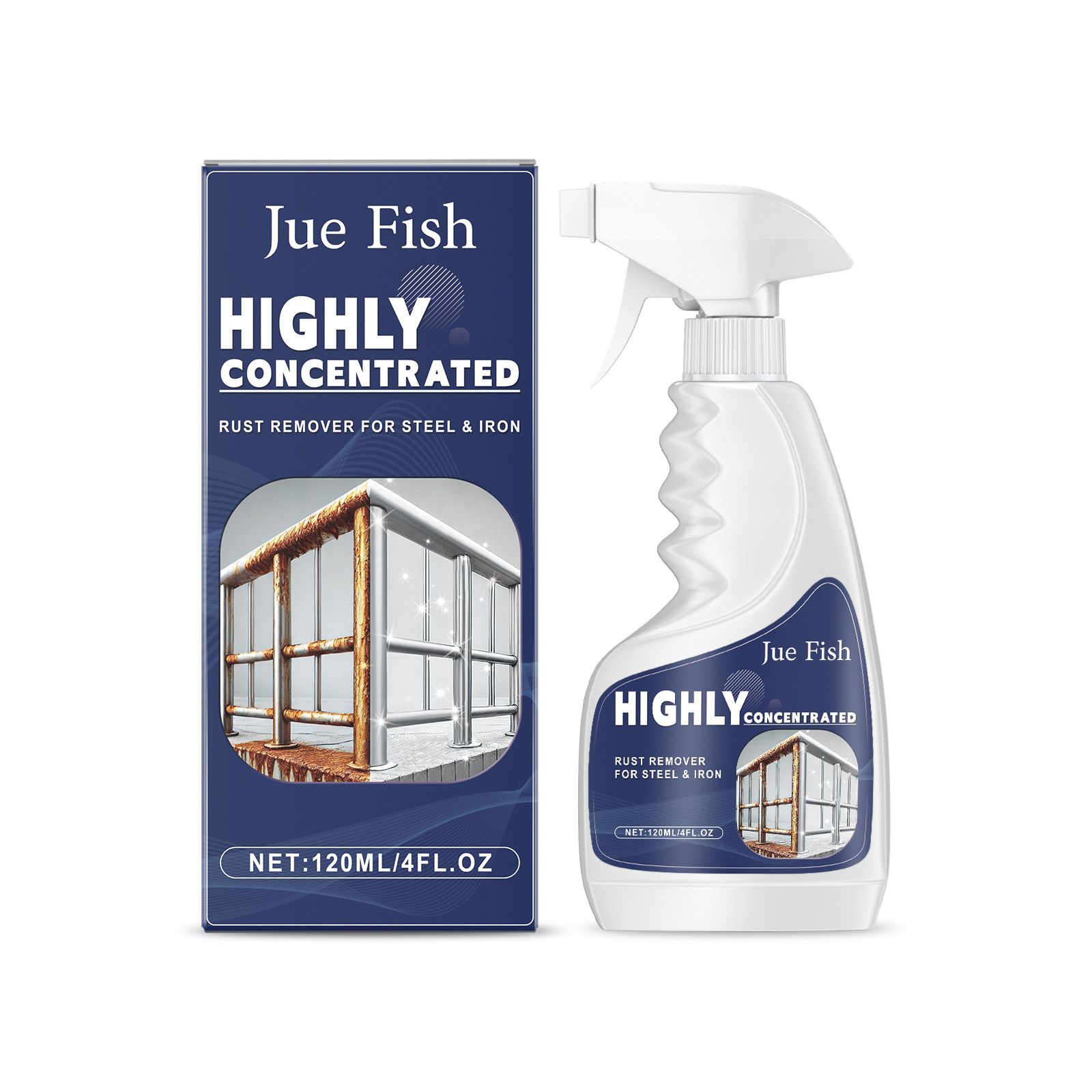 JUE FISH Steel and Iron Rust Remover Spray, 120 ml