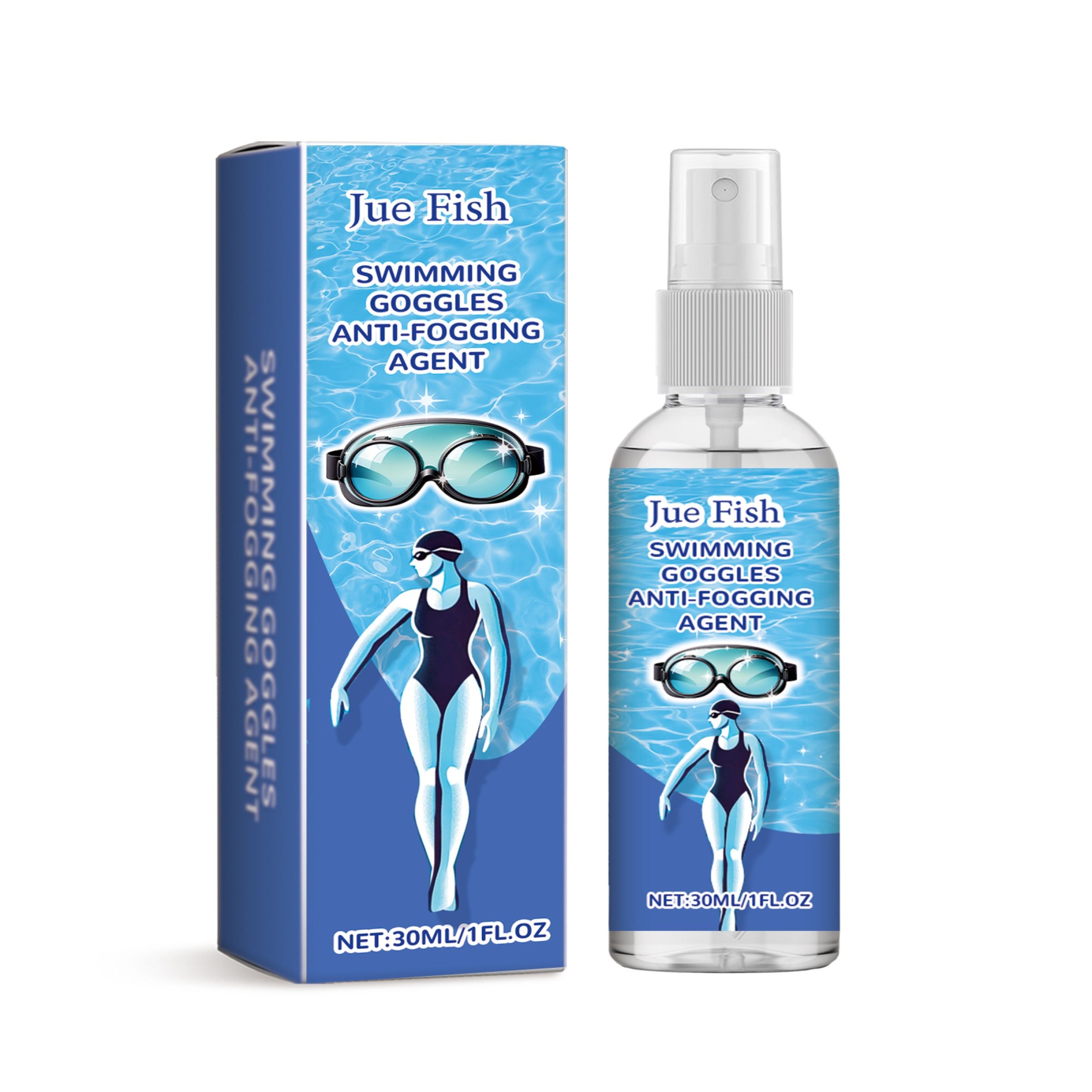 JUE FISH Swimming Goggle Anti-Fog Spray, 30 ml / 1 Bottle