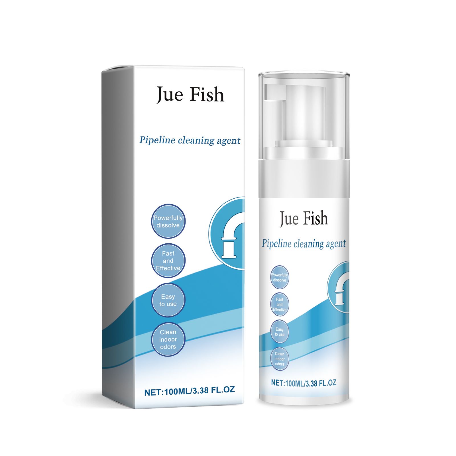 JUE FISH Foaming Drain Cleaner, 100 ml / 1 Bottle