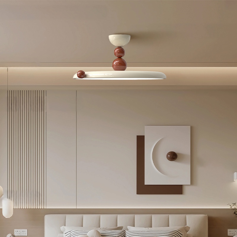 Cream-colored Creative Flying Saucer Ceiling Light For The Bedroom
