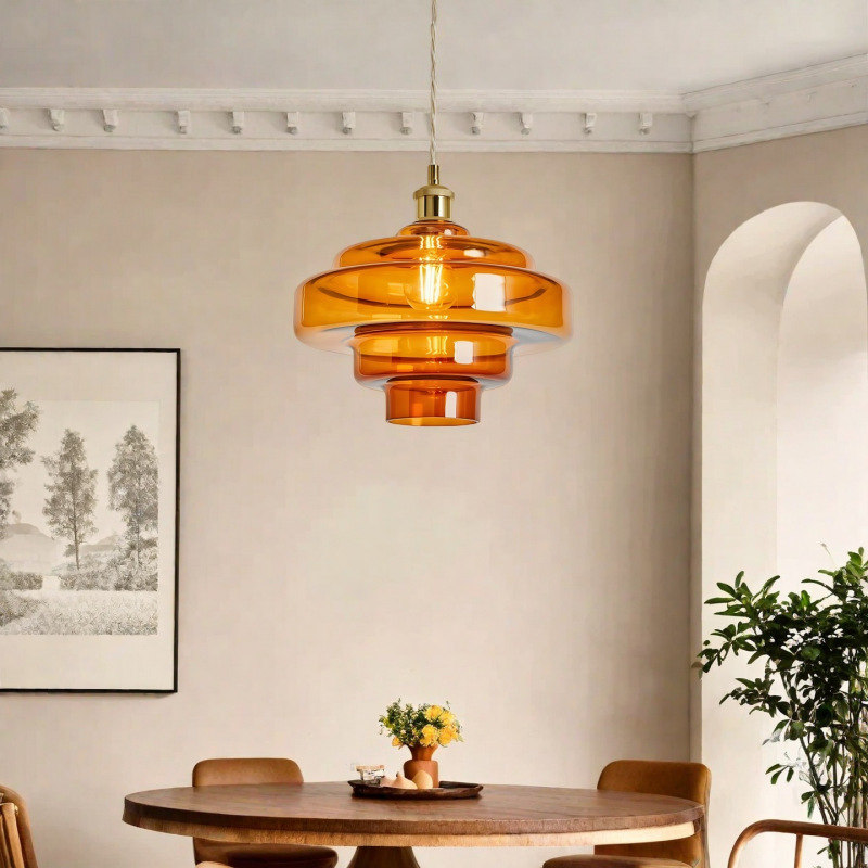 Danish Multi-tiered Glass Chandelier For The Bedroom