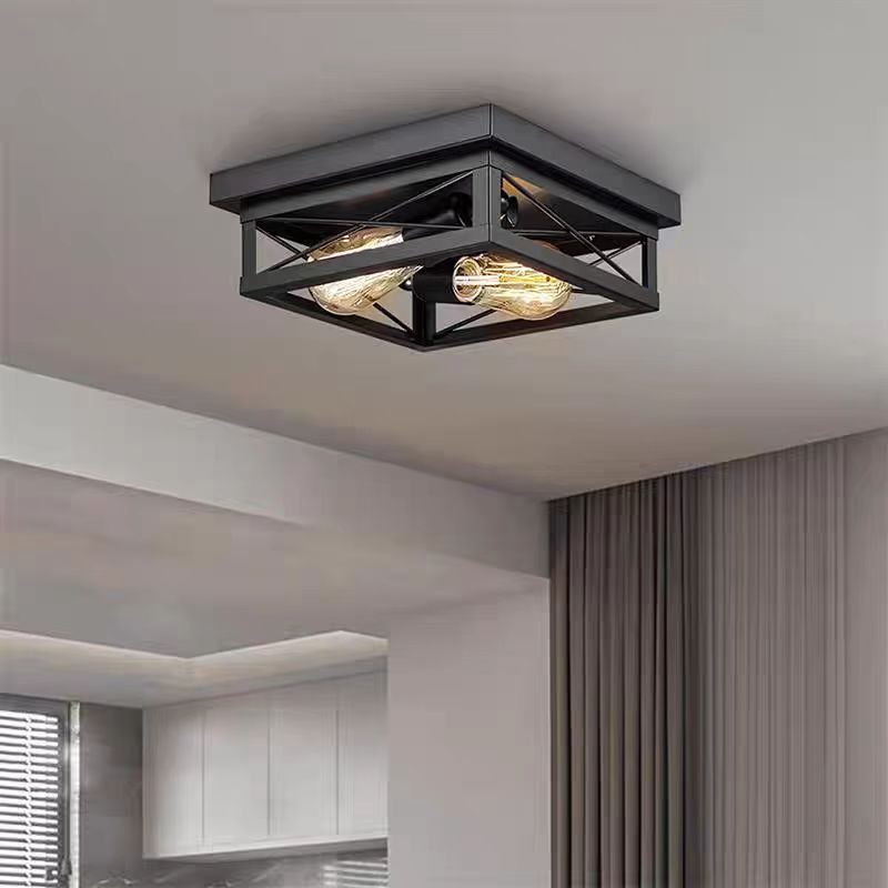 Vintage-style American Iron Ceiling Lamp With Personality