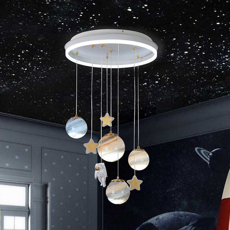 Modern Minimalist Creative Cartoon Earth Astronaut Space Planet Lamp