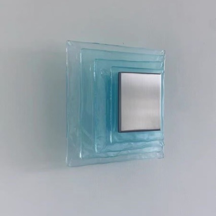 Bauhaus Mazzega Murano Water Ripple Wall Lamp Designer Model For Hallway, Entrance…